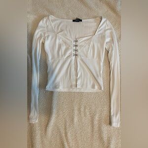 Cute white shirt with a split